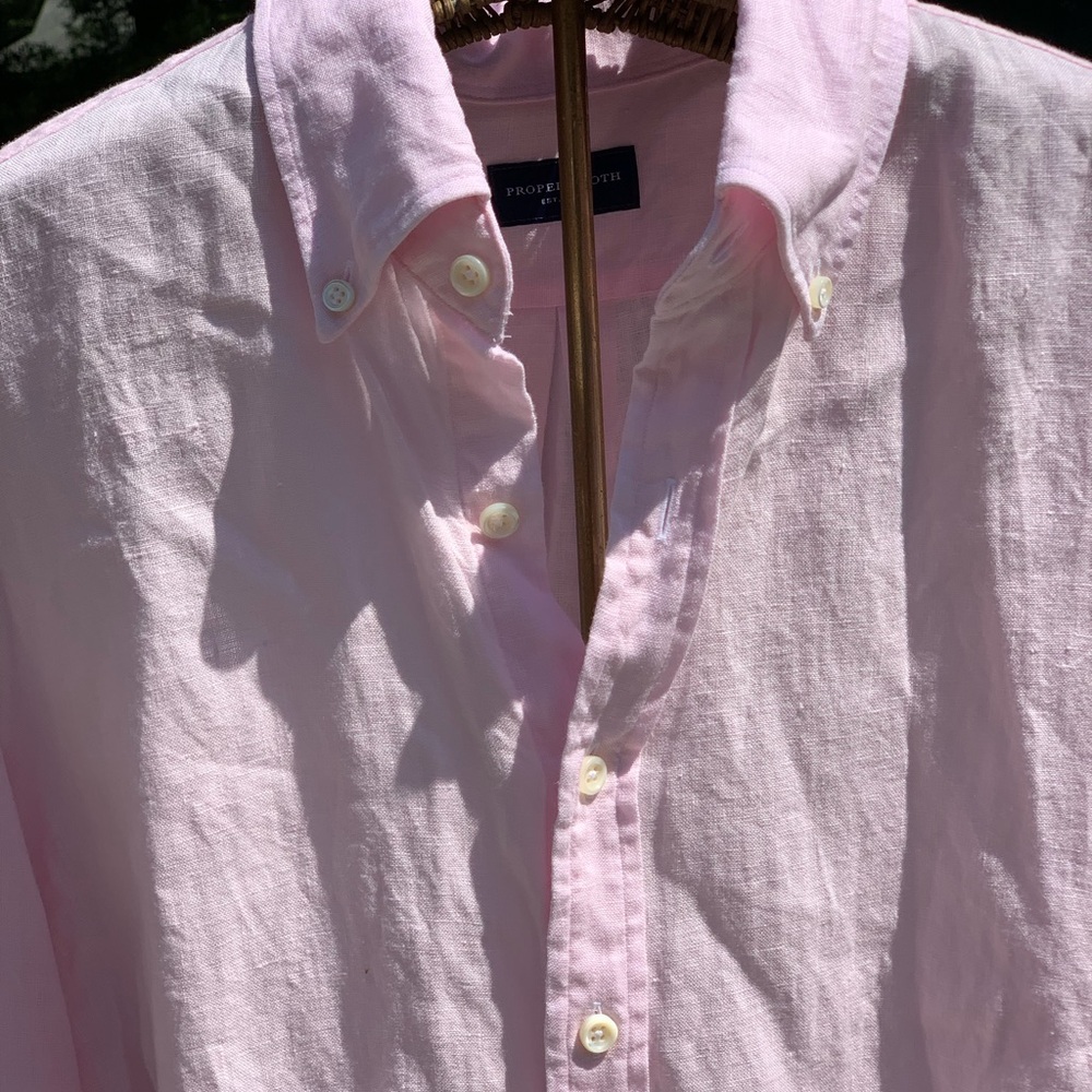 Prospect Weave Men's Pink Casual Button Down Shirt